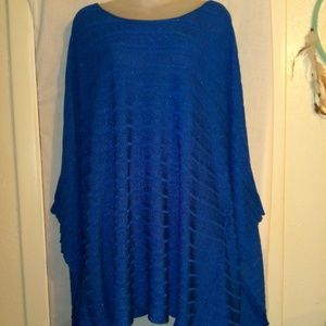 Coldwater creek Shimmery Royal Blue Poncho